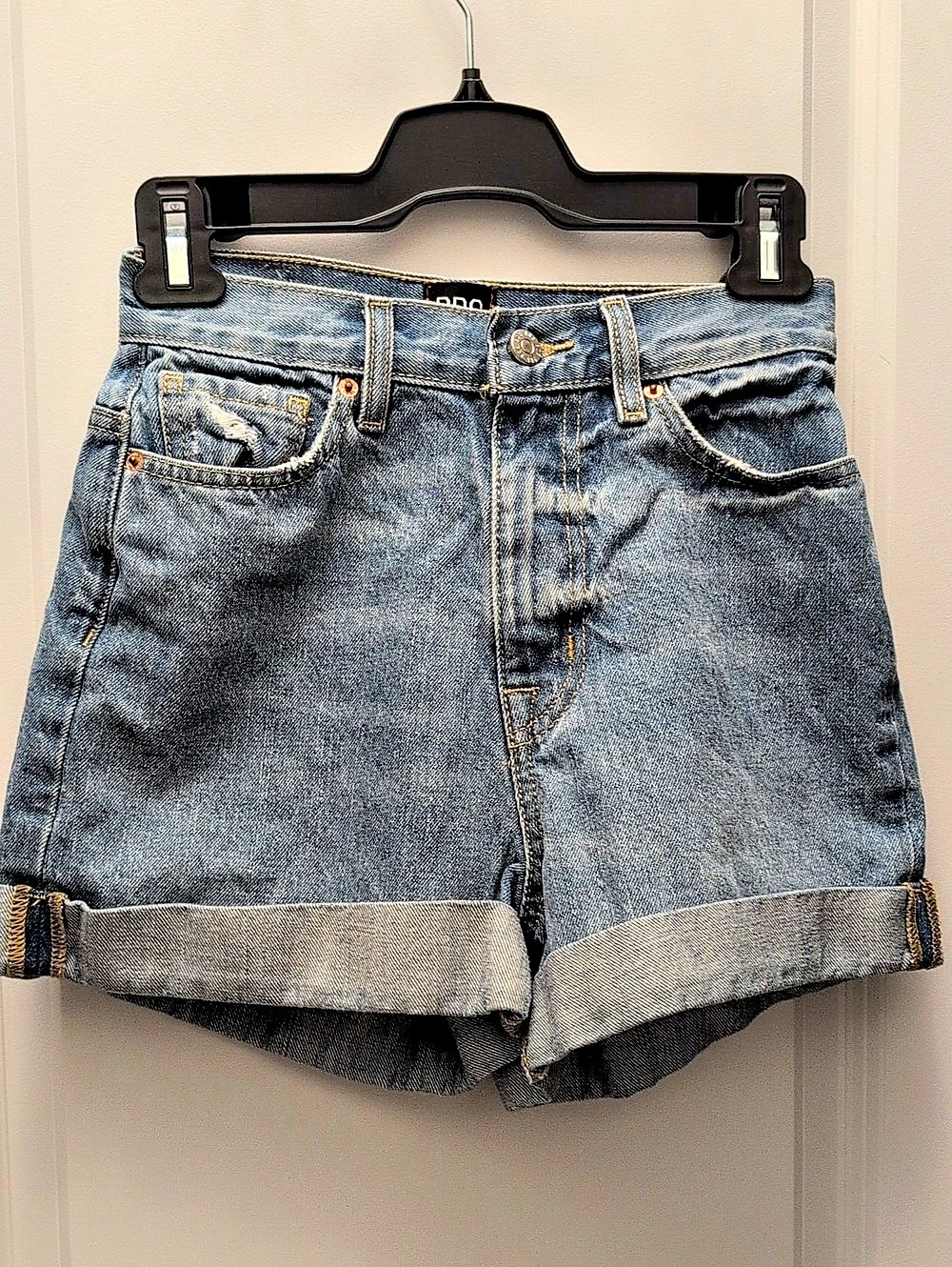 BDG Mom High-Rise Denim Jean Shorts Blue Waist 25